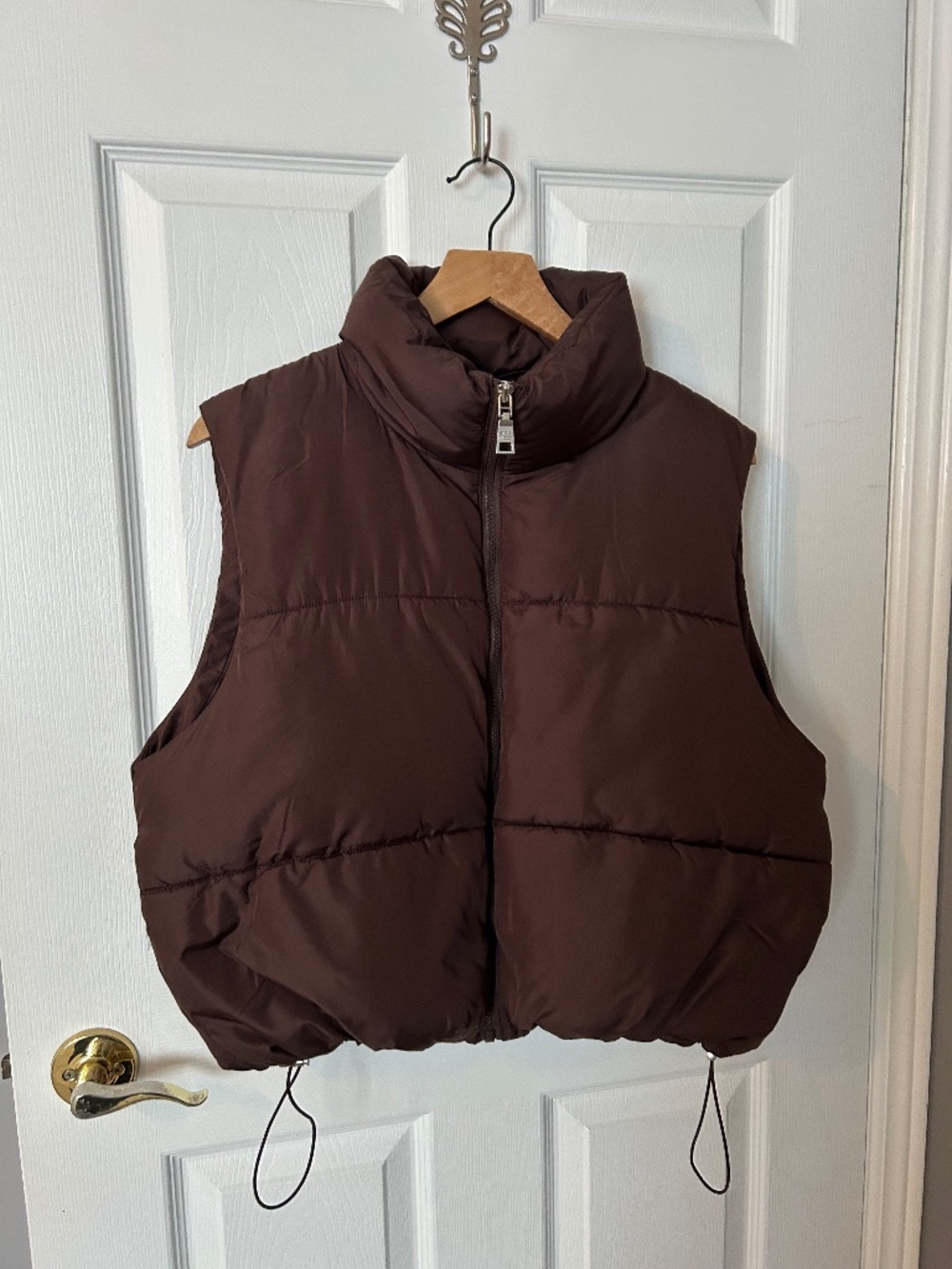 🤎 Steve Madden Cropped Puffer Vest | Chocolate Brown | Size L